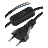Kabel zasilający z wyłącznikiem 2 m (2×0,75 mm²) – czarny - 1