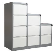 Metalowa szafa kartotekowa 4 szuflady - HD szaro-biały - 2