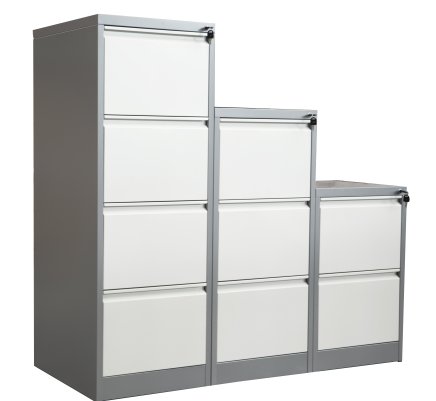 Metalowa szafa kartotekowa 4 szuflady - HD szaro-biały - 2