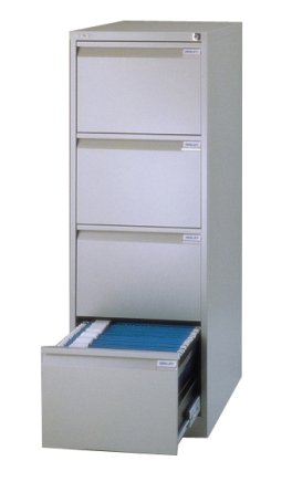Metalowa szafka na dokumenty A4 z 4 szufladami - w komplecie przegródki - Bisley BS4E/A4 - 5
