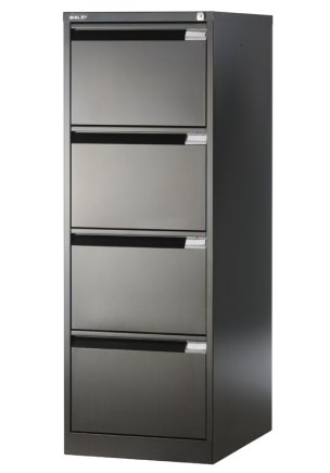 Metalowa szafka na dokumenty A4 z 4 szufladami - w komplecie przegródki - Bisley BS4E/A4 - 4