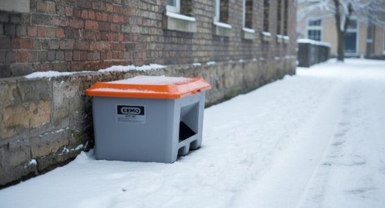 Pojemniki na materiał do posypywania dróg