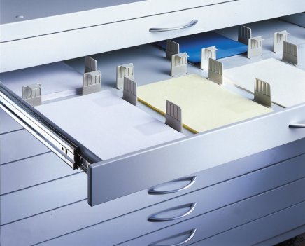 Wewnętrzny podział szuflady w formacie A1 na 8 x A4 typu CP