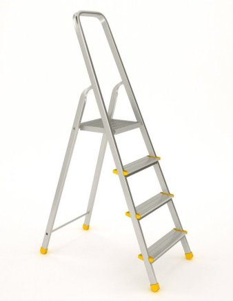 Drabina aluminiowa 4-stopniowa stopnie łącznie z platformą Eurostyle 914