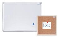 Tablica magnetyczna jednoczęściowa, rama aluminiowa 60x45 cm + tablica korkowa 30x30 cm