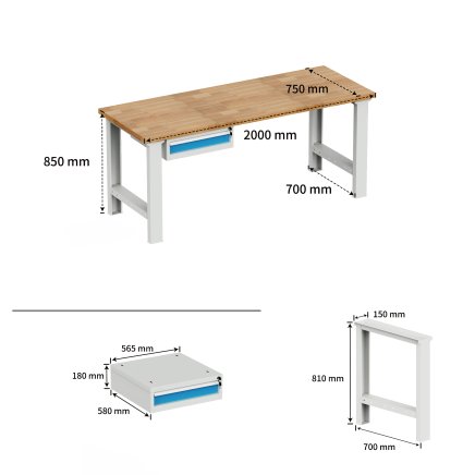 Stół warsztatowy z kontenerkiem EN_2011 - 2