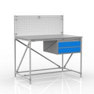 Stół warsztatowy systemu rur z tablicą perforowaną 240408314 (różne warianty)