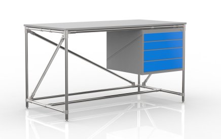 Stół warsztatowy z kontenerkiem i 4 szufladami, szerokość 1500 mm, 240405310 - 4