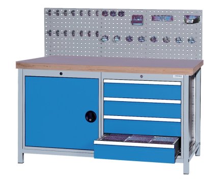 Stół warsztatowy z szufladami i szafką 03.15.19VA