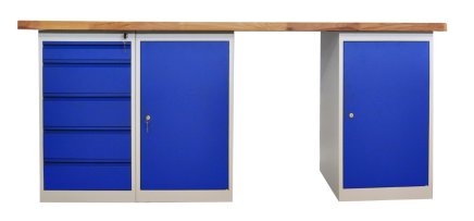 Stół warsztatowy z kontenerkami CE20_5DD