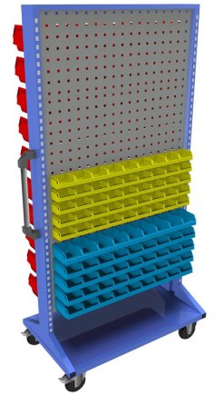 Mobilny panel dwustronny z wyposażeniem PSZ_23_B_VAR_4