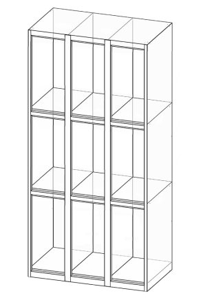 Szafka metalowa 9 schowków XS99-18 - 4