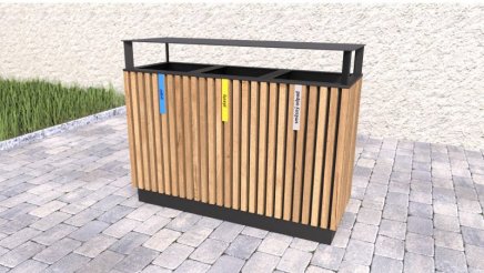 Kosz do segregacji odpadów z daszkiem Lamela II - 2