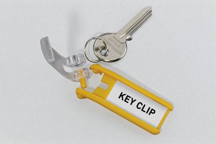 Brelok do kluczy KEY CLIP - kolor żółty - 3