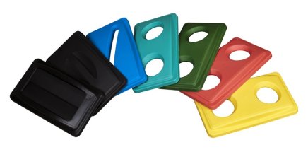 Pokrywa pojemnika na śmieci EcoSort do plastiku - kolor czerwony - 1