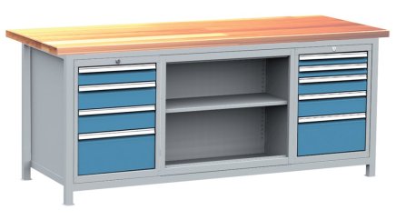 Stół warsztatowy z kontenerkami, zestaw DPJ 204