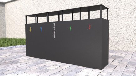 Kosz do segregacji odpadów z daszkiem Steel VI - 3