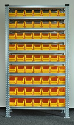 Regał metalowy z plastikowymi pojemnikami 1972 x 1972 x 330 mm 877851018 (różne warianty)