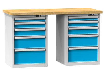 Stół warsztatowy serii O, szerokość 1500, głębokość 700 lub 800, wysokość 880 lub 890 mm (różne warianty)