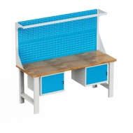 Stół warsztatowy z tablicą perforowaną i kontenerkami EN_202D_FP