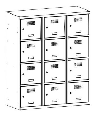 Szafka metalowa o obniżonej wysokości MSum 434S szerokość 1200 mm