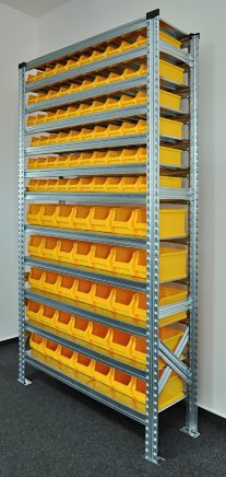 Regał metalowy z plastikowymi pojemnikami 1972 x 1124 x 330 mm 877851009 (różne warianty) - 2
