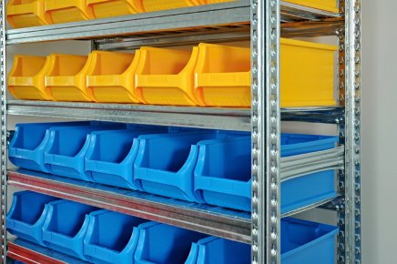 Bezśrubowy regał półkowy 1972 x 1124 x 410 mm z plastikowymi pojemnikami 877851017_VAR_5 - 3