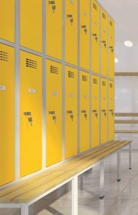 Szafka pracownicza BHP Sus 322 W z ławką P321 W - 3