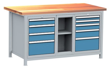 Stół warsztatowy z kontenerkami, zestaw DPJ 104