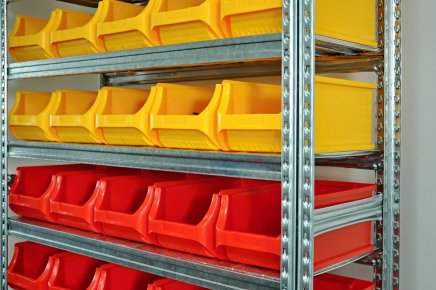 Bezśrubowy regał półkowy 1972 x 1124 x 410 mm z plastikowymi pojemnikami 877851017_VAR_4 - 3