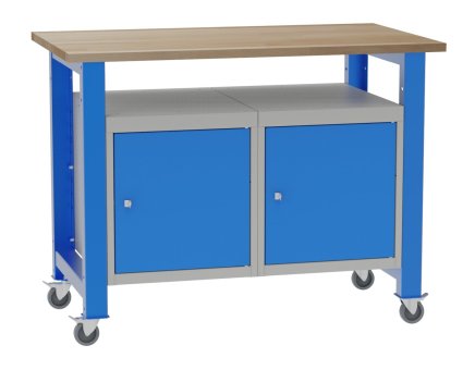 Mobilny stół warsztatowy z kontenerkami