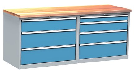 Stół warsztatowy z kontenerkami Kovos, zestaw DPS 212