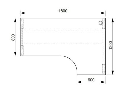 Biurko biurowe Ergo lewe Hobis UEA 180060L - 2