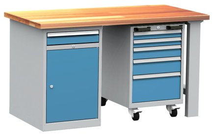 Stół warsztatowy z kontenerkami Kovos, zestaw DPS 107