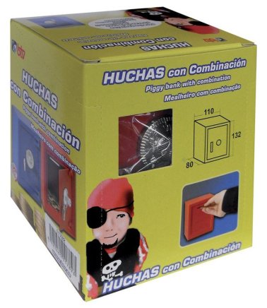 Sejf - skarbonka na pieniądze HUCHAS niebieska - 3