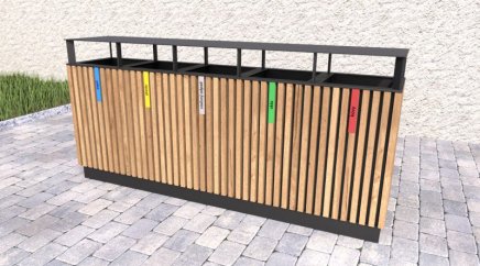 Kosz do segregacji odpadów z daszkiem Lamela VI