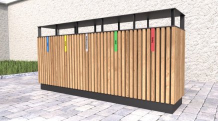 Kosz do segregacji odpadów z daszkiem Lamela VI - 2