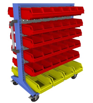 Mobilny panel dwustronny z wyposażeniem PSZ_21_B_VAR_3