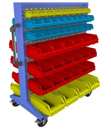 Mobilny panel dwustronny z wyposażeniem PSZ_21_B_VAR_2