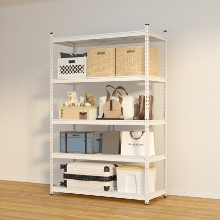 Całkowicie metalowy, bezśrubowy regał półkowy REG_12040183_W