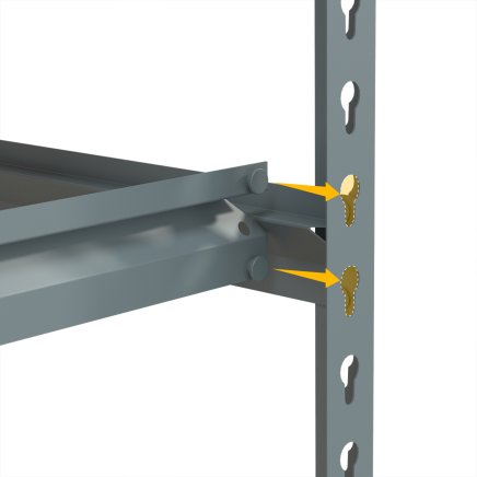 Metalowy, bezśrubowy regał półkowy REGM_12040183_G - 4