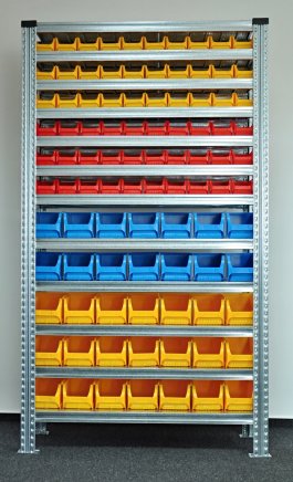 Regał metalowy z plastikowymi pojemnikami 1972 x 1124 x 330 mm 877851009_VAR_7