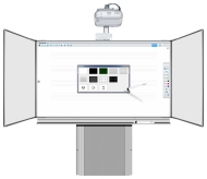 Tablica na stojaku Tryptyk BBBBB + ramię do projektora (2 modele)