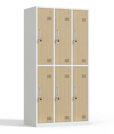 Szafka BHP pracownicza szara/imitacja jasnego drewna HDG-06-7047_W1