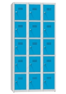 Szafka BHP pracownicza szatniowa z piętnastoma drzwiami XS95-18