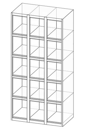 Szafka BHP pracownicza szatniowa z piętnastoma drzwiami XS95-18 - 4