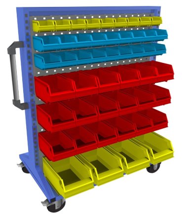 Mobilny panel dwustronny z wyposażeniem PSZ_21_B_VAR_5