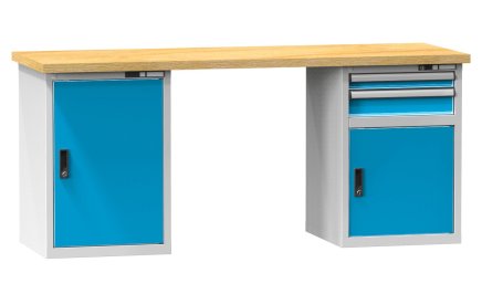 Stoły warsztatowe serii K, szerokość 2000, głębokość 700 lub 800, wysokość 880 lub 890 mm (6 modeli)