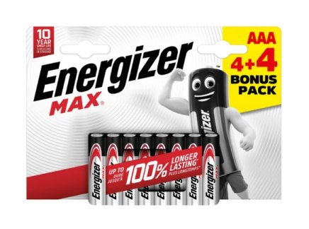 Bateria alkaliczna Energizer MAX AAA (zestaw 4 + 4 gratis)