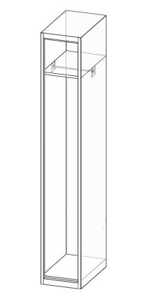 Szafa metalowa jednodrzwiowa XS41-18 - 3